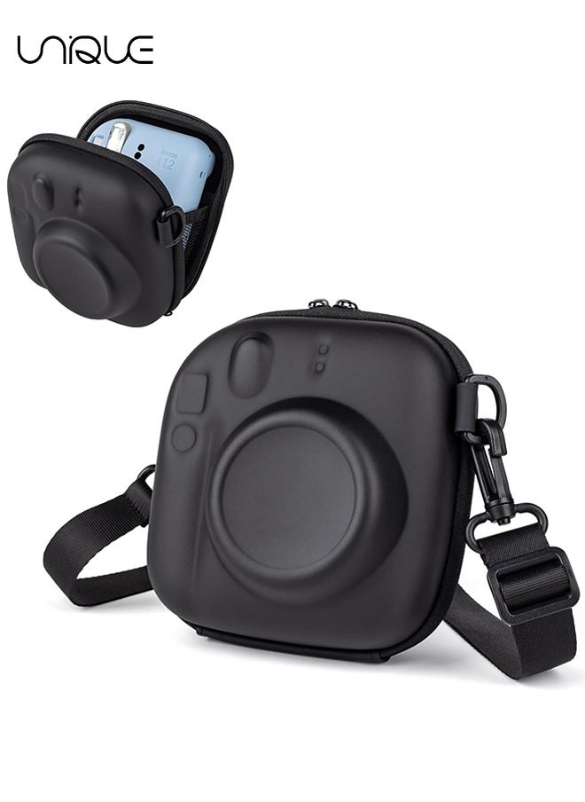 Unique - Camera Case for Instax Mini 12/11/ SE/99/90/7+ Evo fuji Instant Camera Bag - Adjustable Shoulder Strap - No Camera - Black - Image 1