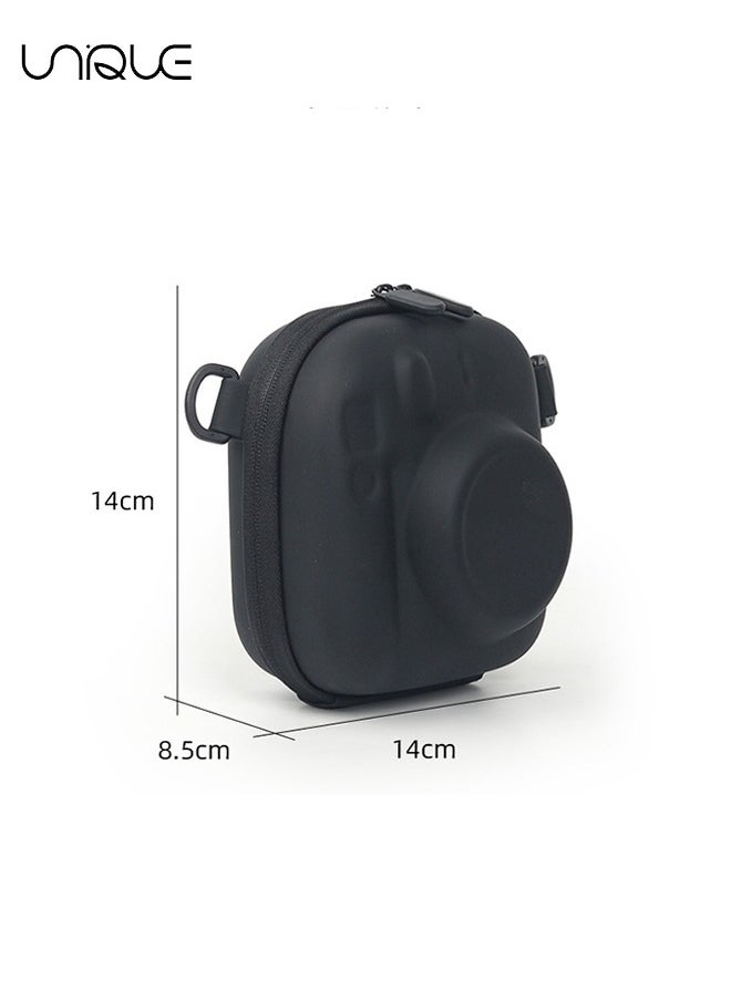Unique - Camera Case for Instax Mini 12/11/ SE/99/90/7+ Evo fuji Instant Camera Bag - Adjustable Shoulder Strap - No Camera - Black - Image 1