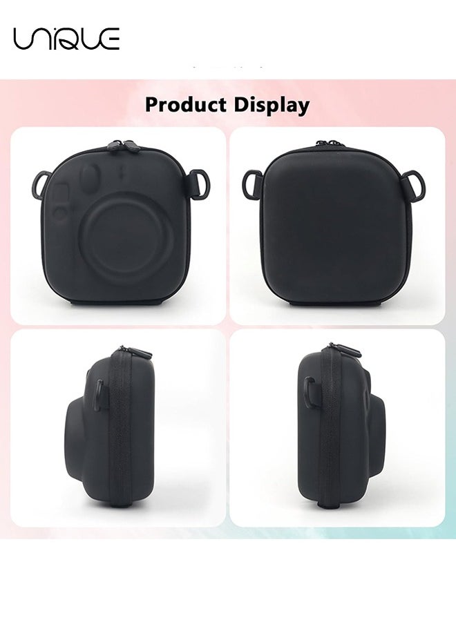 Unique - Camera Case for Instax Mini 12/11/ SE/99/90/7+ Evo fuji Instant Camera Bag - Adjustable Shoulder Strap - No Camera - Black - Image 1