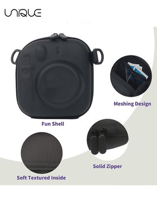 جراب كاميرا ل Instax Mini 12/11 / SE / 99/90/7 Evo fuji حقيبة كاميرا فورية - حزام كتف قابل للتعديل - بدون كاميرا - أسود - view 4