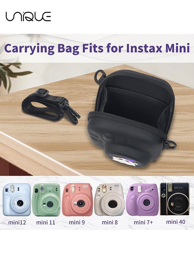 Unique - Camera Case for Instax Mini 12/11/ SE/99/90/7+ Evo fuji Instant Camera Bag - Adjustable Shoulder Strap - No Camera - Black - Image 1
