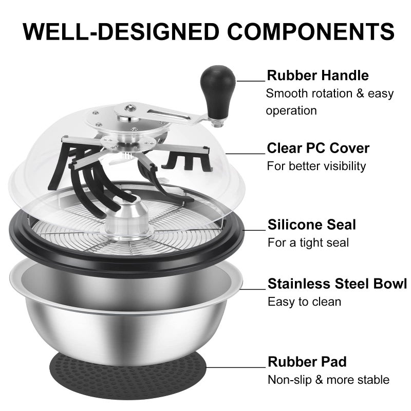 MELONFARM 13 inch Leaf Bowl Trimmer, Bowl Trimmer with Switchable Stainless Steel Blades & Clear Visibility Dome, Hand Twist Spin Cutting Bud Trimmer for Buds, Flowers, Hydroponics Plants - Image 3