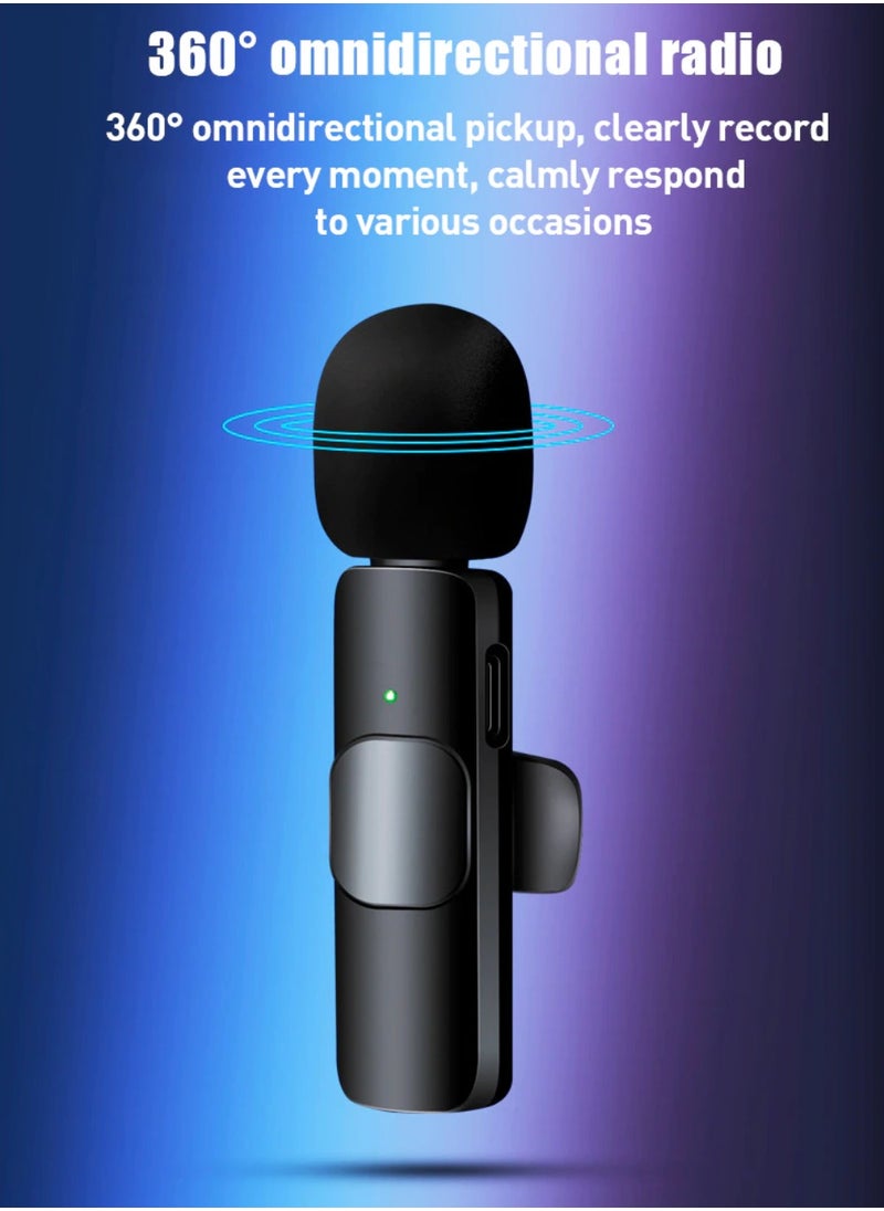 BSNL - K8 Wireless Collar Clip Microphone For iPhone/iPad & Type C Mobile Phones Supported Lapel Lavalier Mic - Image 1