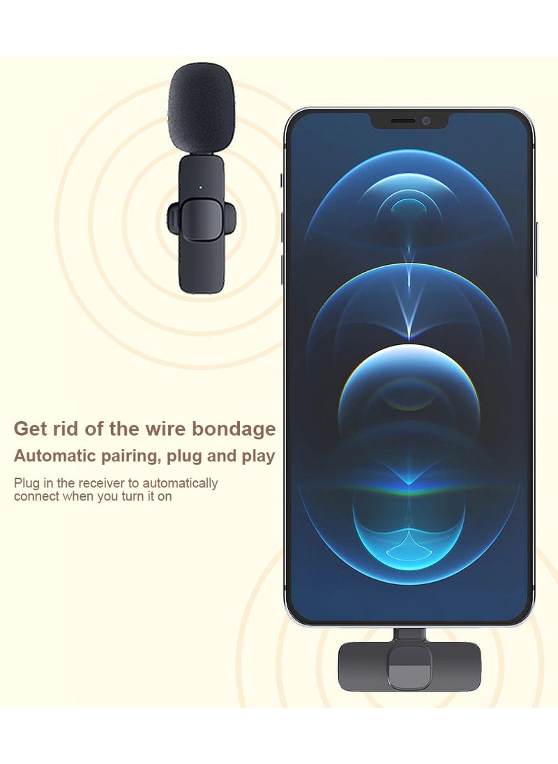 BSNL - K8 Wireless Collar Clip Microphone For iPhone/iPad & Type C Mobile Phones Supported Lapel Lavalier Mic - Image 1