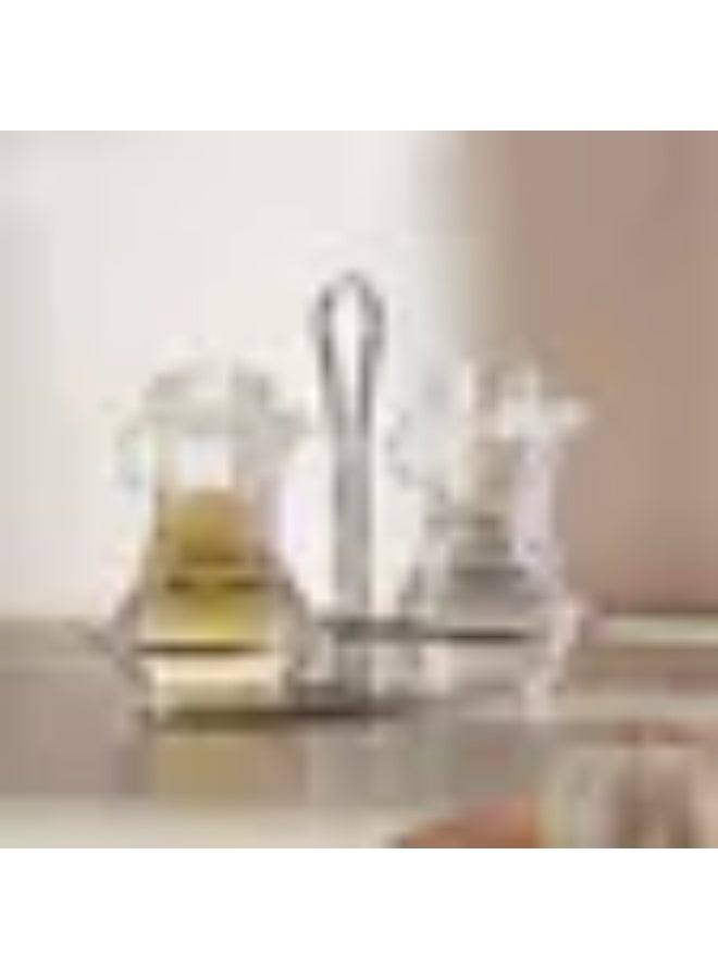 هوم سنتر زجاجات زيت وخل شيفيلد مع حامل معدني - Image 1