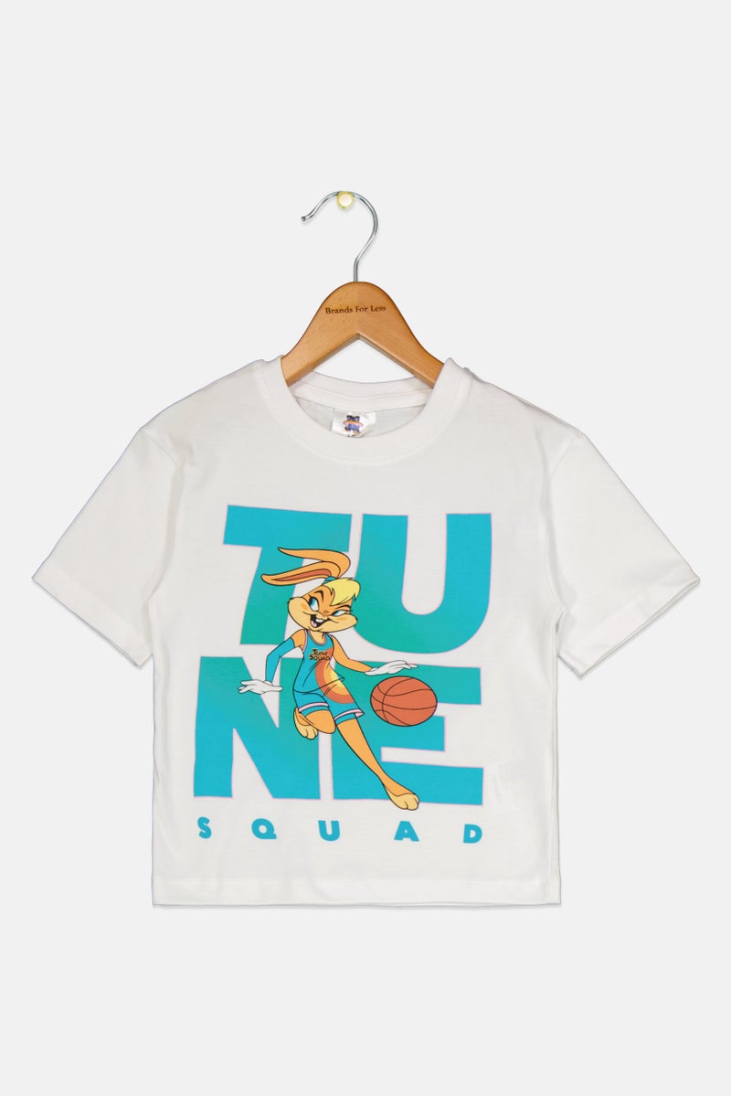 Space Jam Toddlers Girl Crew Neck Short Sleeves Graphic T-shirt, White - Image 1