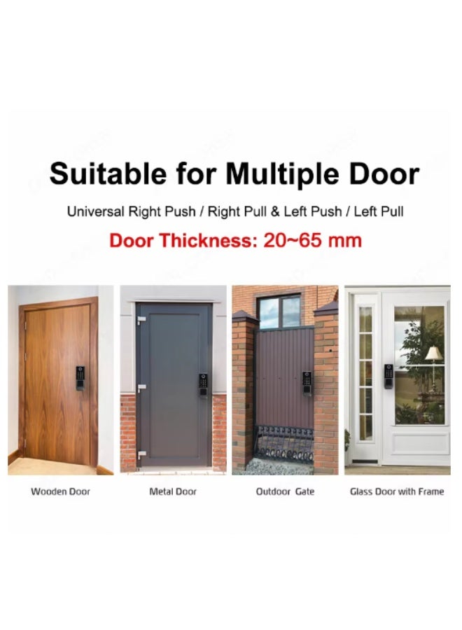 StarDY Smart Fingerprint Door Lock, Biometric Password Door Lock, Anti-Theft Electronic Lock，Fingerprint, Passcode, Key, IC Card, Tuya WIFI App,Waterproof(double Side) - Image 2