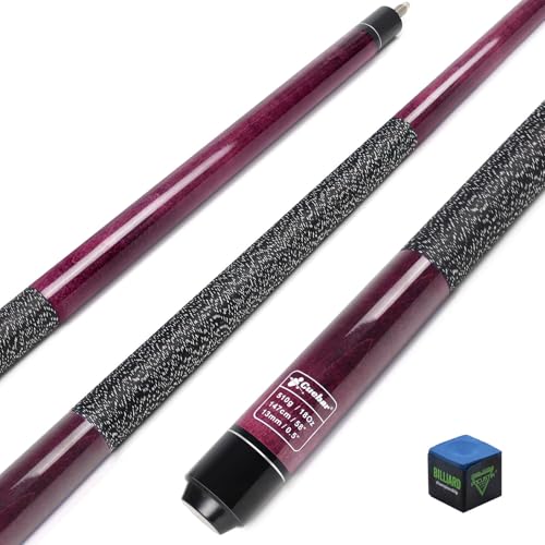 CUEBAR Purple Pool Cue 18oz 58 2Piece Maple Billiard Stick with 13mm Tip Linen Grip Lightweight Design for Enhanced Control English Shots - Image 1