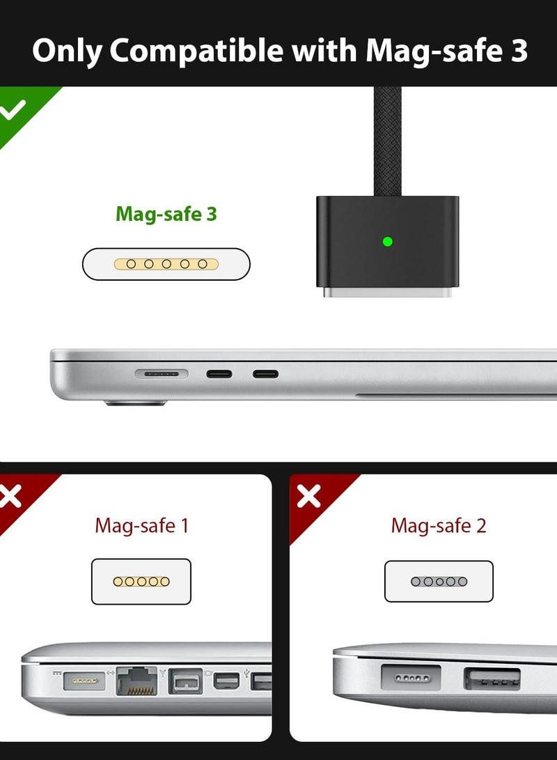 Arabest 140W USB-C to Magnetic 3 Cable 6.6Ft, Compatible with MacBook Pro (14/16-inch, 2023), MacBook Pro (14/16-inch,2021), MacBook Air (13/15-inch, 2024/2022), MacBook Air (2023) (BLACK)  - Image 5