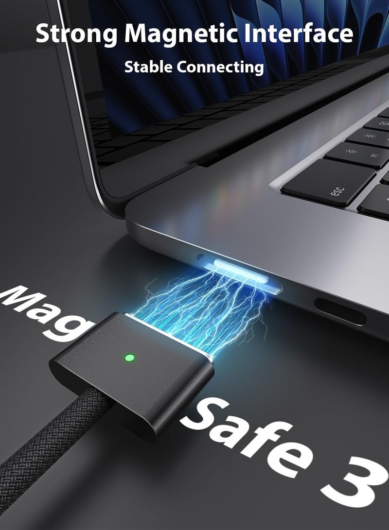 Arabest 140W USB-C to Magnetic 3 Cable 6.6Ft, Compatible with MacBook Pro (14/16-inch, 2023), MacBook Pro (14/16-inch,2021), MacBook Air (13/15-inch, 2024/2022), MacBook Air (2023) (BLACK)  - Image 3