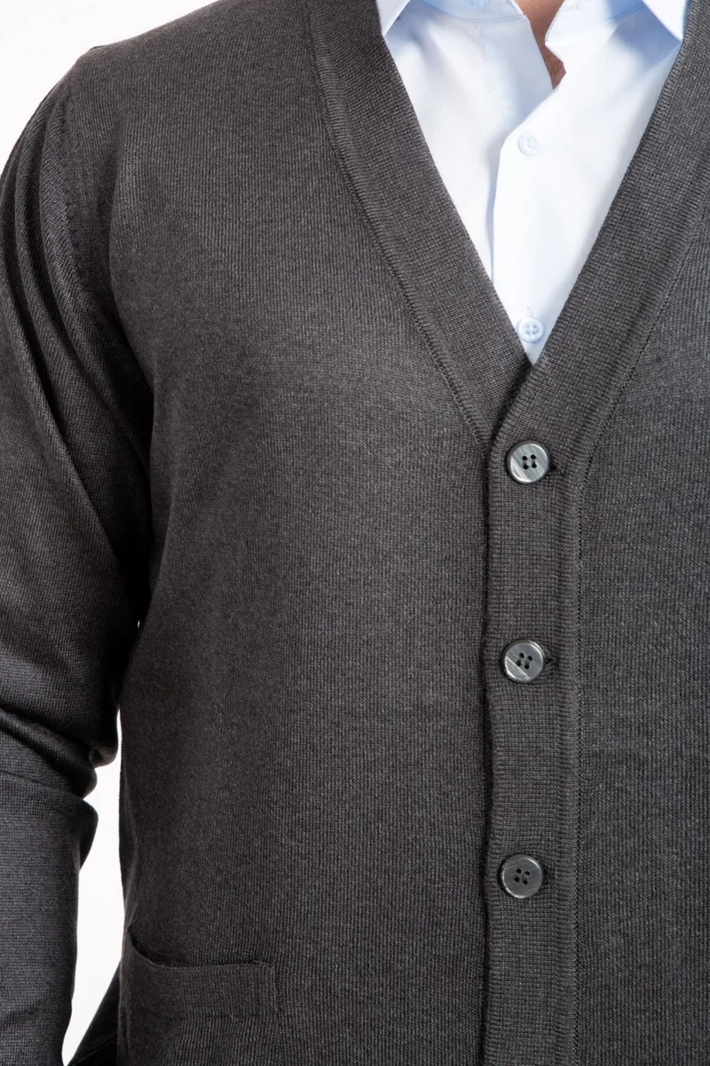 Mutlu City Men's Middle Age and Above Fine Wool Acrylic Knitwear Knit Buttoned Father's Cardigan 5100