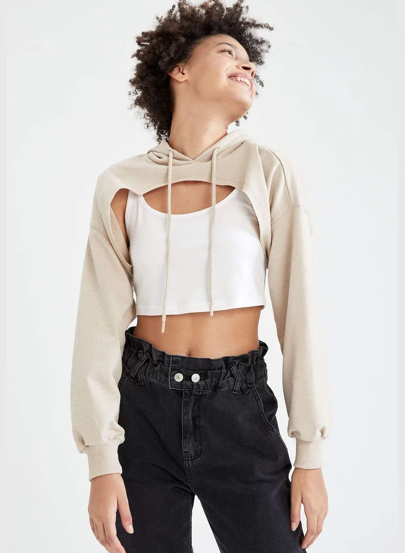DeFacto Basic Crop Sweatshirt