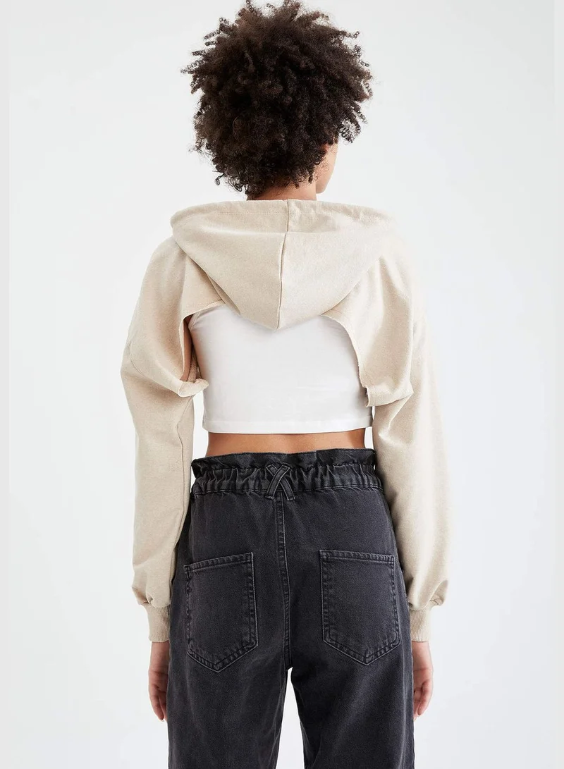 DeFacto Basic Crop Sweatshirt