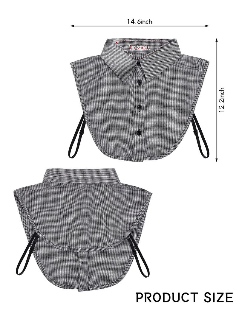 Zikra ياقة مزيفة للنساء 4 قطع، قمصان نصف بلوزة قابلة للفك، ياقة مزيفة مزخرفة، رباط قميص قطن مزخرف، نقطة طية صدر السترة - Image 5