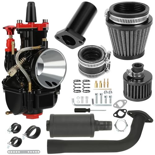 CILOYU PWK Carburetor 212cc Exhaust Muffler Assembly Stage 2 Kit Replacement for Predator 212 196cc 200cc 65hp Coleman CT200U BT200X KT196 Baja Warrior MB200 Mini Bike Go Kart Parts - Image 1