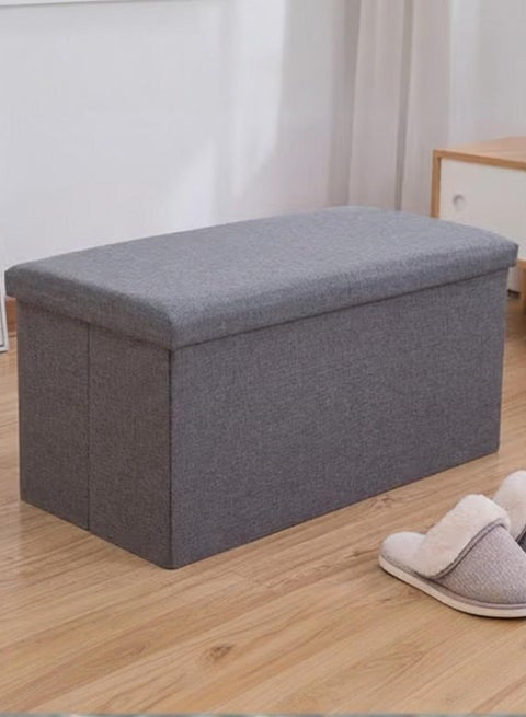 Foldable Rectangular Bench Footrest Table Linen Fabric Foot Stools Seat Chair For Home Clothing Hidden Storage Boxes