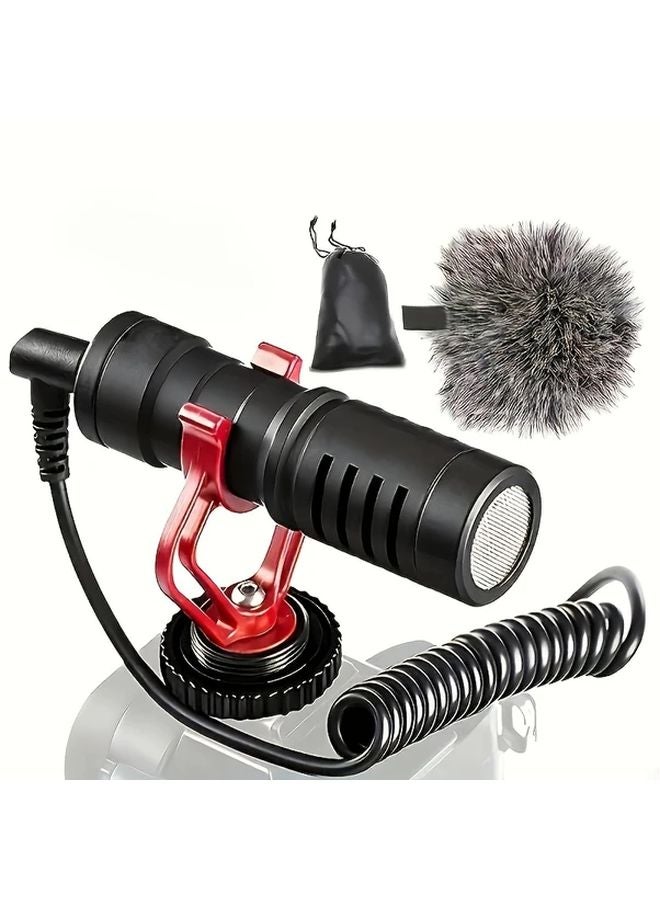 مجموعة كاملة من ميكروفون المكثف المحمول مع حامل امتصاص الصدمات للمقابلات والخطابات والهواتف المحمولة - Image 4