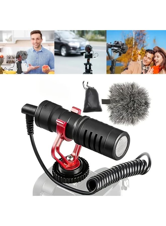 مجموعة كاملة من ميكروفون المكثف المحمول مع حامل امتصاص الصدمات للمقابلات والخطابات والهواتف المحمولة - Image 2