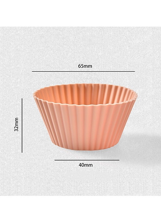 12 Pcs Silicone Cupcake Liners Reusable Baking Cups, Nonstick Easy Clean Pastry Muffin Molds, BPA Free Dishwasher Safe Pleated Paper Cup (Colorful) - Image 2