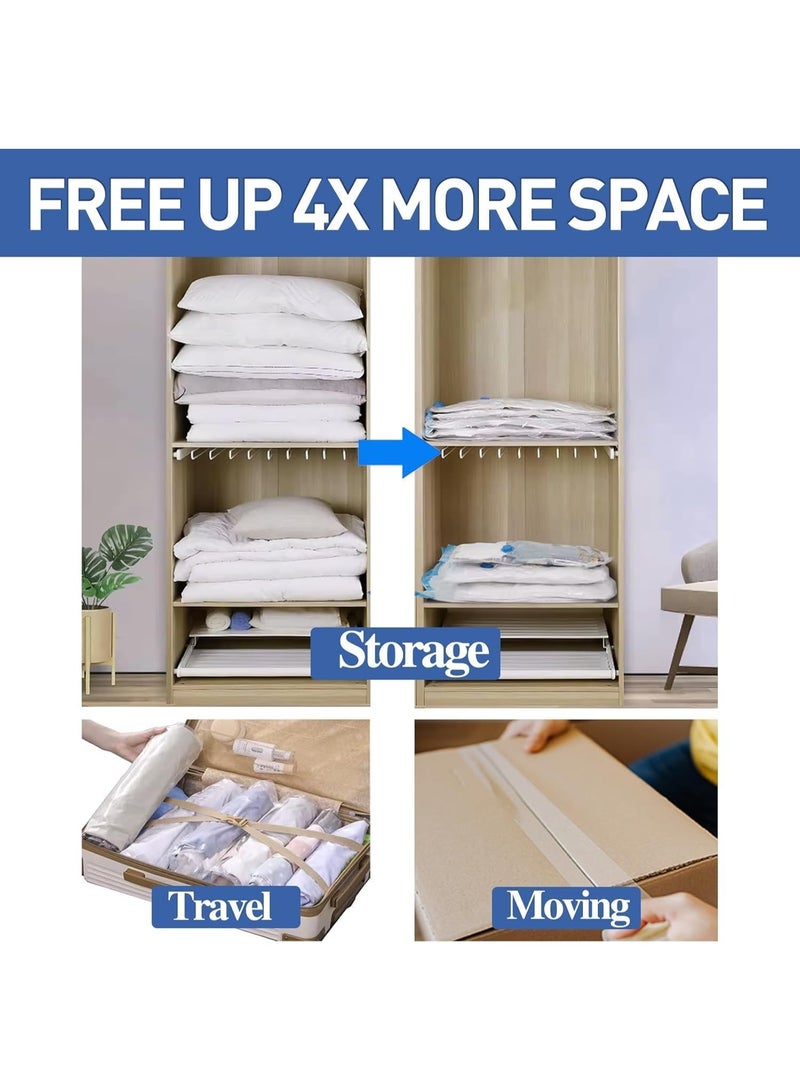 5 Piece Vacuum Storage Bags Set with Hand Pump, Space Saver Compression Bags for Clothes, Blankets & Bedding, Reusable Airtight Storage Bags, 80% Space Saving - Image 4