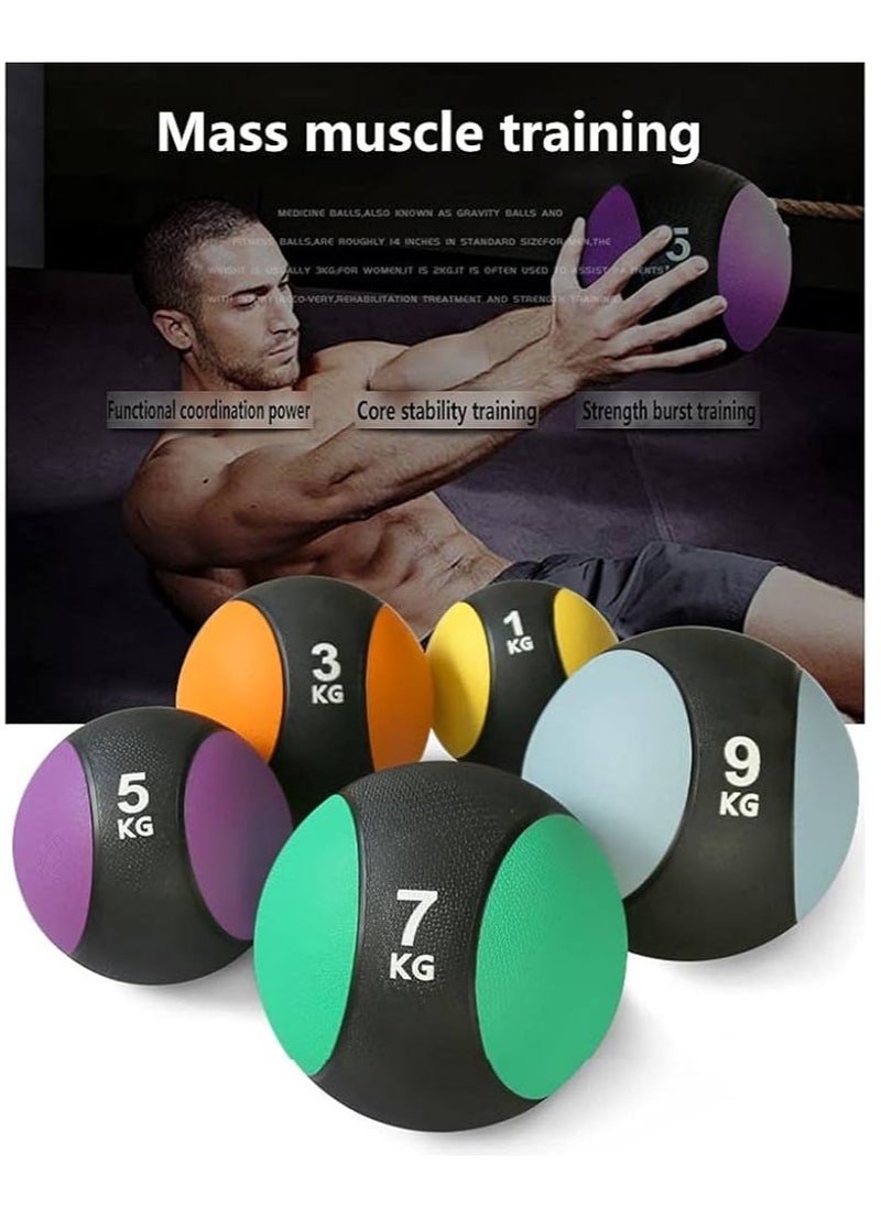 Spall 6Kg Fitness Weighted Medicine Balls Handheld Rubber Med for Core Balance Ab Workout Equipment Home Gym Exercise Weights, Core Strength Training Wall Balls, Home Gym Workout Exercise Balls  - Image 1