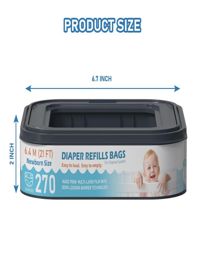 Fununcat Standard Square Refills Disposal Bags Refill Compatible with Diaper Genie Classic, Compact and Select Pails, Hold Up to 270 Newborn-Sized Diapers Per Refill, Pack of 6 - Image 5
