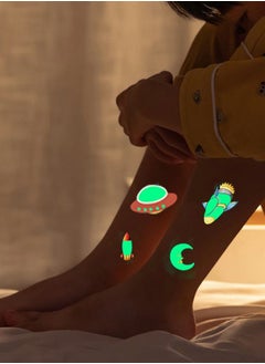 جرويك وشوم مؤقتة مضيئة للأطفال,ملصقات وشم مزيفة مقاومة للماء مع موضوع الفضاء للأولاد والبنات,لوازم زينة حفلات أعياد الميلاد  - Image 3