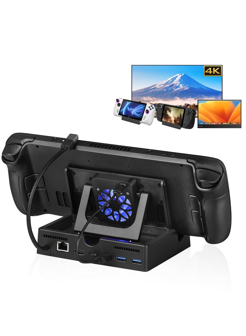 SYOSI 3-in-1 Docking Station for Steam Deck Include Steam Deck Stand Cooling Fan Steam Deck 6-in-1 Hub with 1000Mbps+HDMI 2.0 4K@60Hz+1USB-C Port +3USB 3.0 Ports for Steam Deck ASUS ROG Ally - Image 1