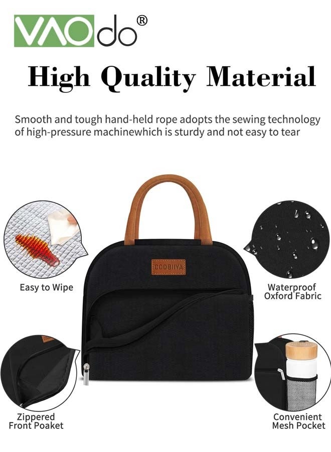 VAOdo Lunch Bag Small Leakproof Lunch Tote Large Capacity Reusable Insulated Cooler Lunch Container for Work Office Picnic Travel Grey  - Image 4