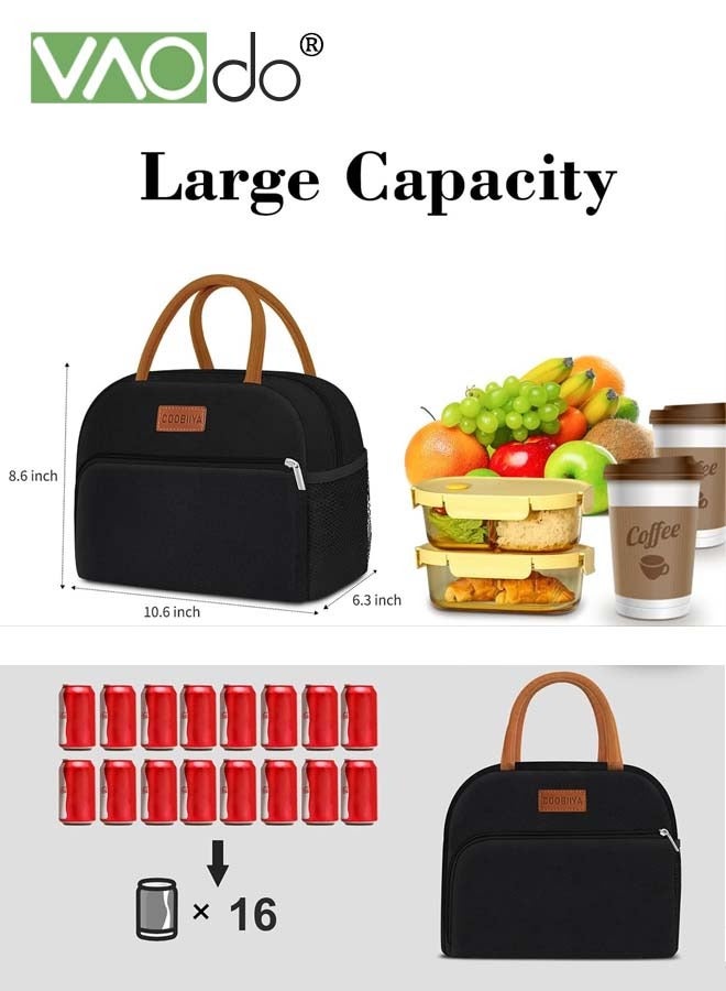VAOdo Lunch Bag Small Leakproof Lunch Tote Large Capacity Reusable Insulated Cooler Lunch Container for Work Office Picnic Travel Grey  - Image 3