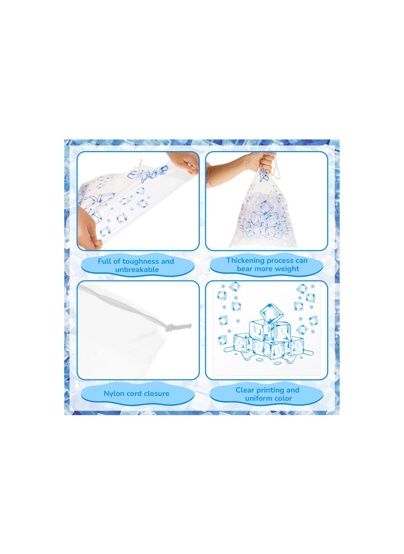 SYOSI Plastic Ice Packs, 8 Lb Ice Packs with Drawstring Heavy Duty Reusable Bag, Safe and Odorless, Can be In Direct Contact with Food, Indoor and Outdoor Not Easy To Tear for Party, Picnic, Travel(100pcs)  - Image 2