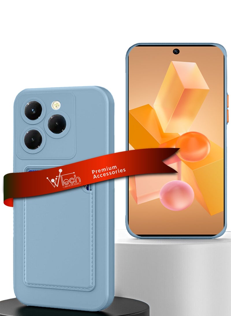 دبليو تيك غطاء حماية من السيليكون TPU مع حامل بطاقات لهاتف انفينيكس هوت 40 برو 4 جي 2023 رمادي - Image 1