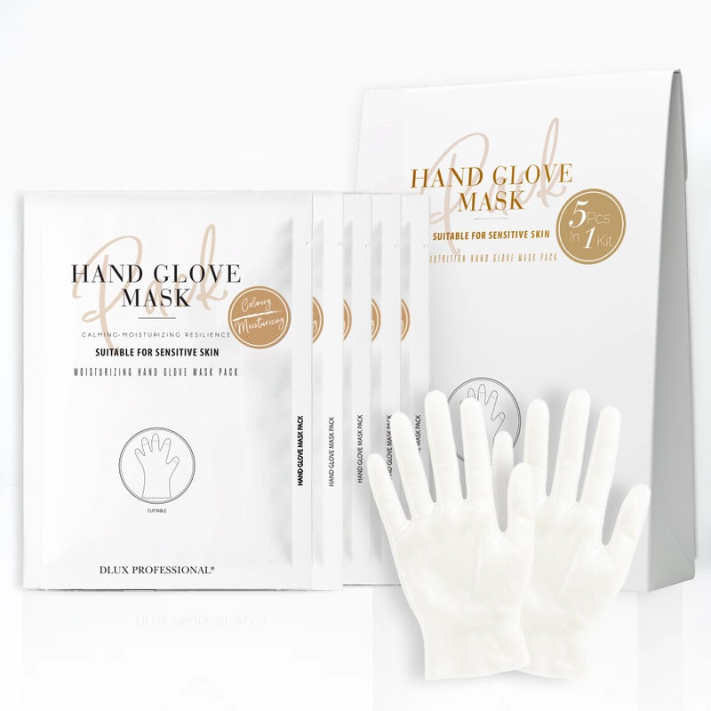DLUX PROFESSIONAL Hand Masks - Moisturizing Fragrant Hand Mask Gloves, Protein Rich Moisturizing Gloves For Dry Skin, Single Use - Image 1