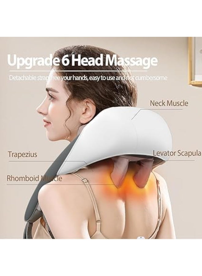 Electric Rechargeable 6D Neck and Back Massager – Advanced 6D Kneading Shiatsu Machine for Cervical Pain Relief – Deep Tissue Heat Therapy for Shoulders & Body - Image 4