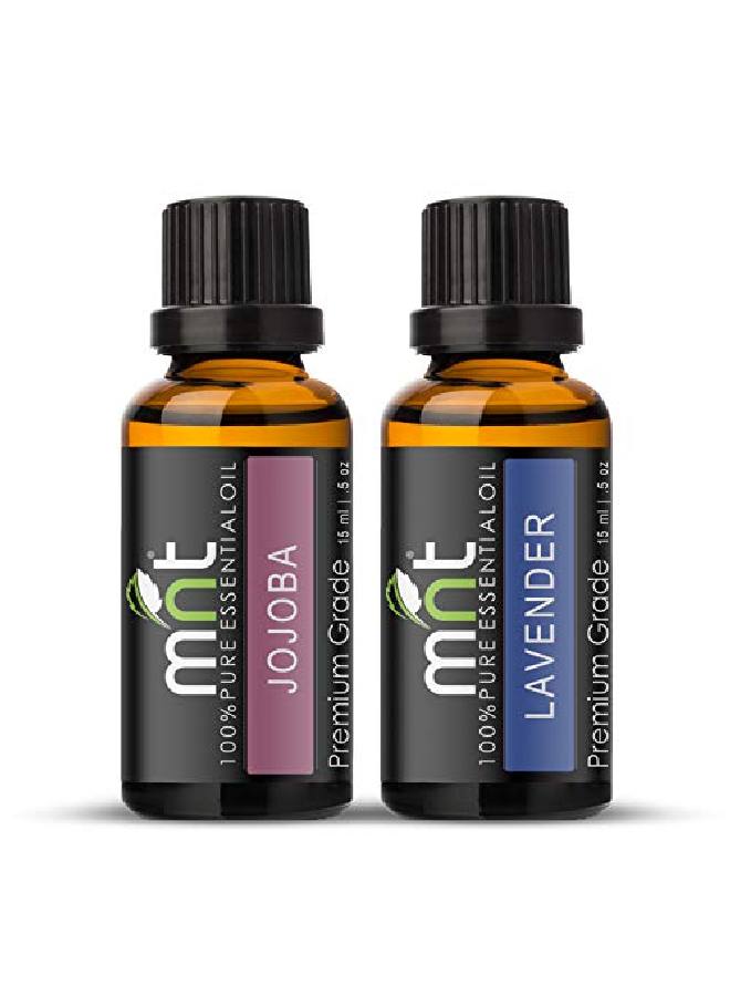 MNT Combo of Jojoba Oil and Lavender Oil For Hair Growth Skin care (Each 15ML) 100% Pure l Oil - Image 1