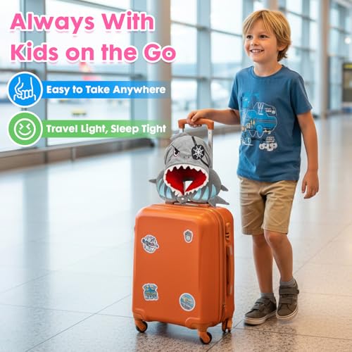 YOYTOO Travel Neck Pillow with Hood for Kids Adult Cute Soft Plush Memory Foam Airplane Neck Pillow for Traveling Animal Flight Pillow Head Rest Neck Support for Cars Long Flights - Image 5