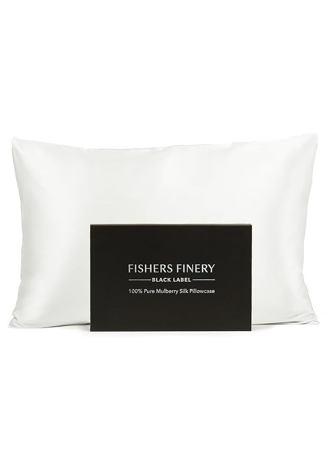 Fishers Finery - 30Mm 100 Percent Pure Mulberry Silk Pillowcase Good Housekeeping Quality Tested White Standard - Image 1