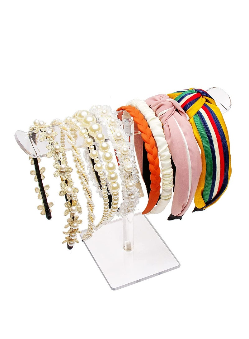 Loquat Headband Holder Scrunchie Holder, Acrylic Clear Hair Ties Holder Organizer, Headband Display Stand, Scrunchie Storage Organizer, Hair Accessories Organizer Clear Stand for Women and Girls - Image 1