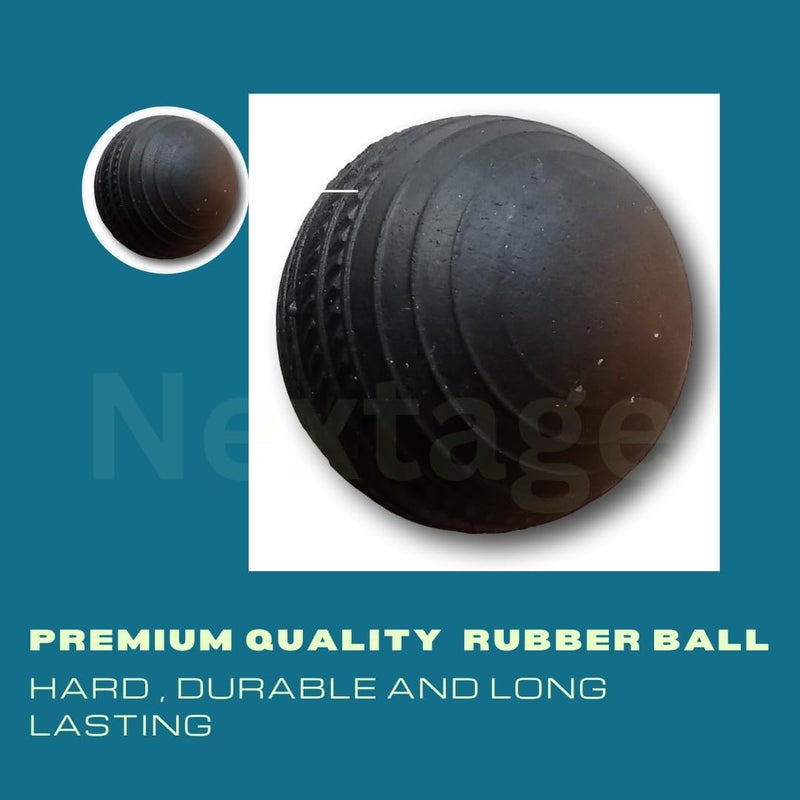 Nextage Rubber Cricket Ball - Perfect for Practice Matches | Suitable for All Ages | Durable and Long Lasting | Perfect for Bowling and Fielding Practice | Black (1) - Image 2