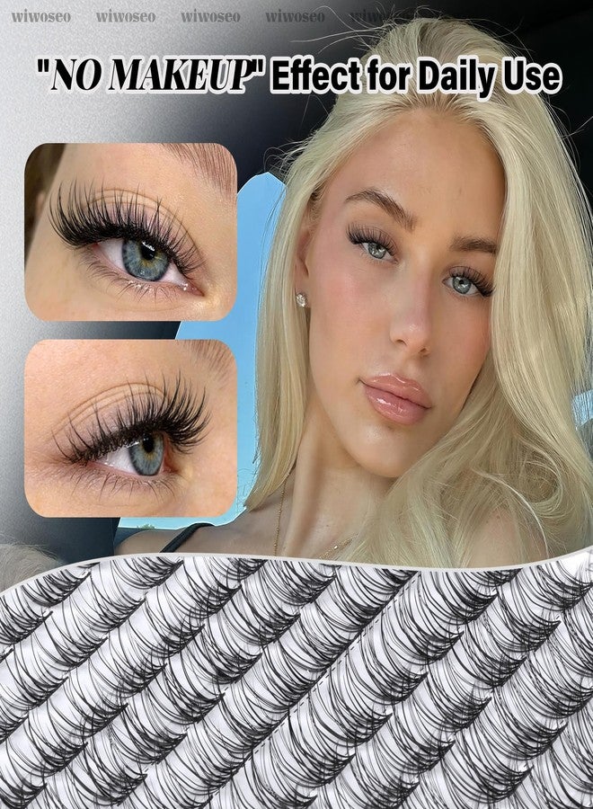 wiwoseo Natural Lash Clusters 8-14mm Wispy Lash Clusters Eyelash Clusters Extensions Winde-Span Short Individual Lashes Flaunt Lashes Clusters Black Thin Band Eyelashes Clusters for Beginners - Image 5