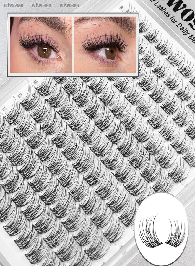 wiwoseo Natural Lash Clusters 8-14mm Wispy Lash Clusters Eyelash Clusters Extensions Winde-Span Short Individual Lashes Flaunt Lashes Clusters Black Thin Band Eyelashes Clusters for Beginners - Image 4