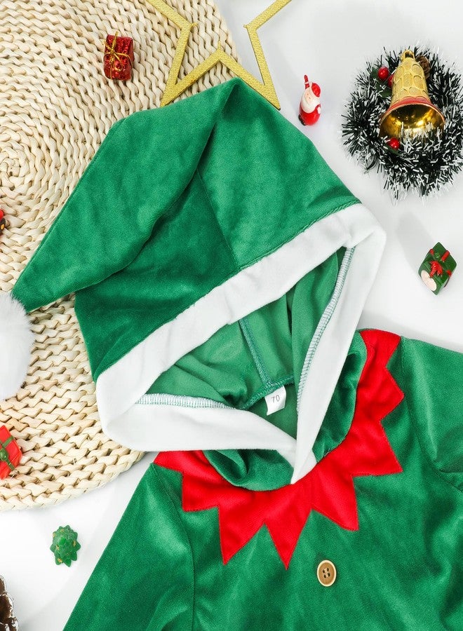 Hifot هي فوت ملابس عيد الميلاد الأولى للبنات والأولاد - بدلة رومبر للأطفال حديثي الولادة بأكمام طويلة + قبعة مجموعة ملابس الرضع - Image 3