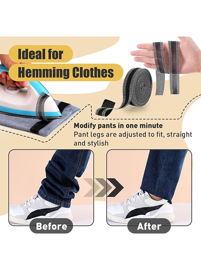 Trousers Edge Modified Strips, Iron-on Instant Hem Tape, 2m Pants Edge Shorten Self-Adhesive, 24mm Trouser Mouth Paste Edge Fabric Tape for Suit Pants Jeans Trousers, DIY Sewing Accessories - Image 2