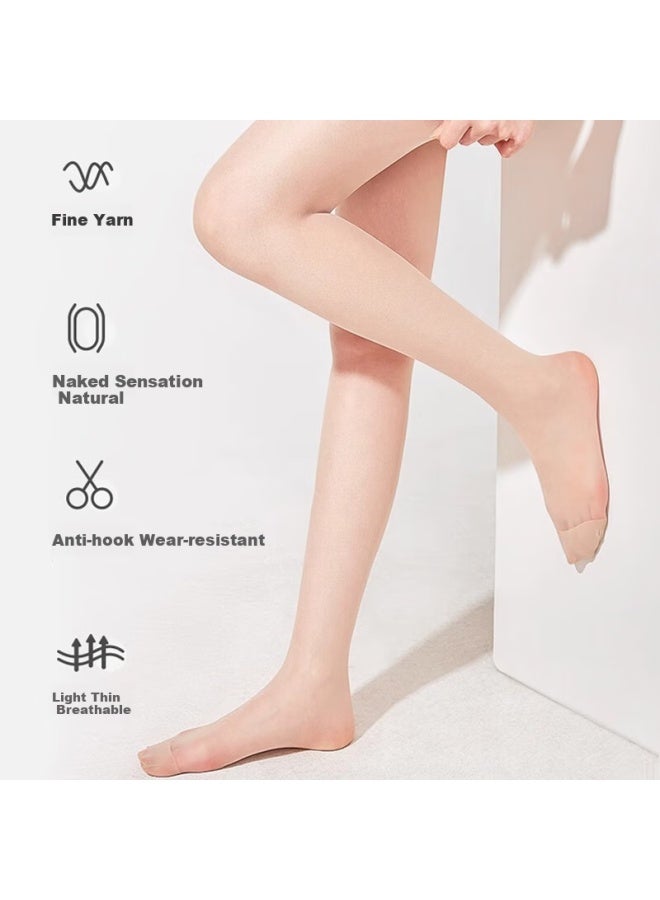 Madallo Women's Summer Thin Natural Bare Feeling Pantyhose, Anti-hook Long Tube Leggings - Image 5