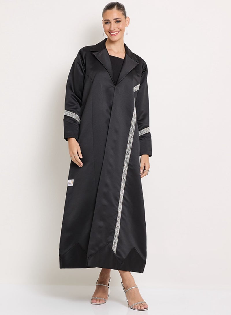 Rosette Abaya Royal Abaya with Embroidery Jacket style - Image 1