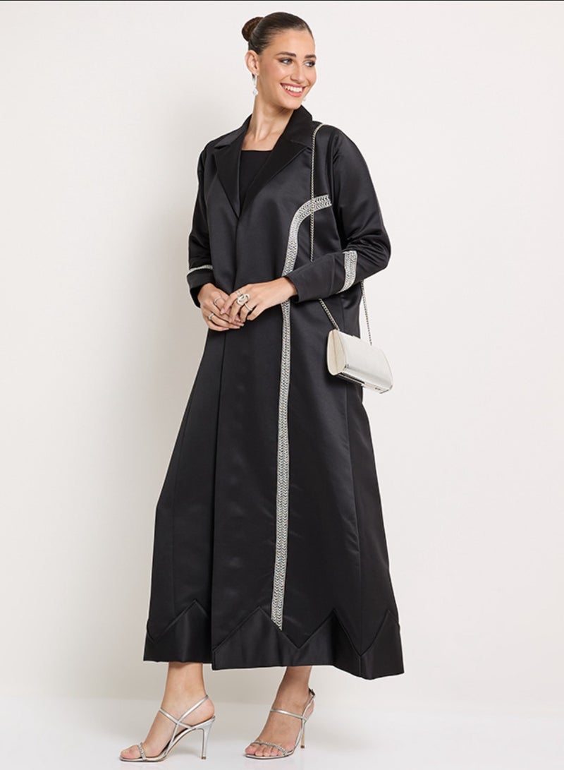 Rosette Abaya Royal Abaya with Embroidery Jacket style - Image 4