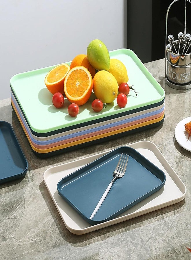 BGVM Wheat Straw Serving Platters for Party - 31CM Reusable Food Trays, BPA-Free Snack, Cookie & Appetizer Serving Dishes, Rectangular Stackable Tray for Kitchen, Picnic, Camping (2, Orange) - Image 4