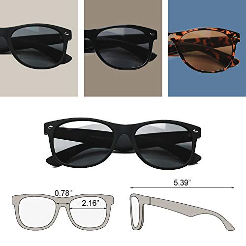 Yogo Vision نظارات القراءة ثنائية البؤرة من يوجو فيجن للرجال والنساء - كلاسيكية، تصميم ريترو، حماية من الشمس UV400، نظارات خارجية، أسود غير لامع، بني، أسود لامع 1.5 - Image 2