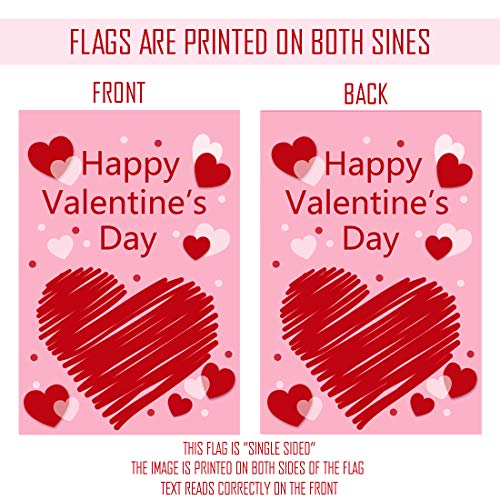 WOONOO Happy Valentine Garden Flag Double Sided 12 X 18 Inch, Valentines Day Decorations for Garden Valentines Day Party Supplies - Image 3