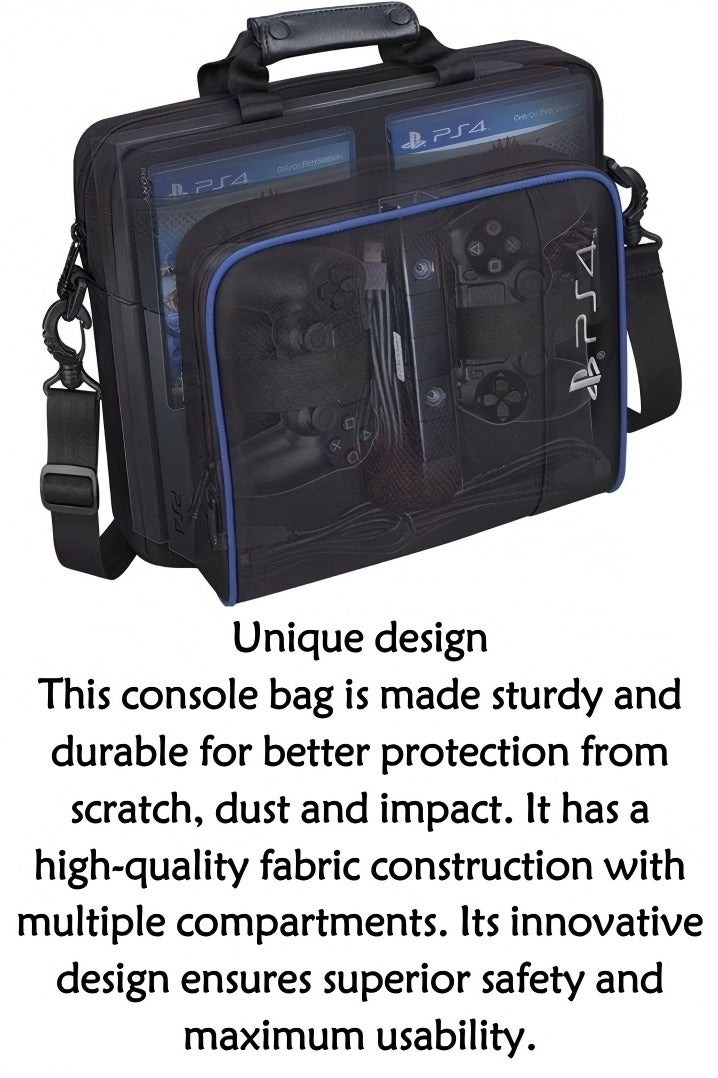 PS4 PlayStation 4 System Carrying Case Portable Protective Storage Bag for Travel Daily Use - Image 3
